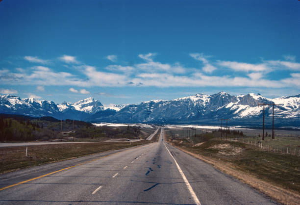 Banff National Park - Approaching Banff - 1985 stock photo