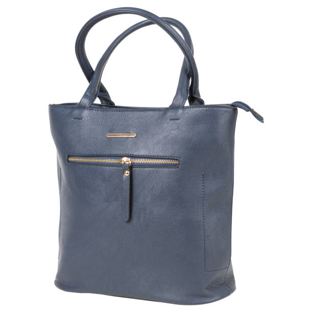 istock High blue women's bag with a zipper and two handles, on a white background 1448867664