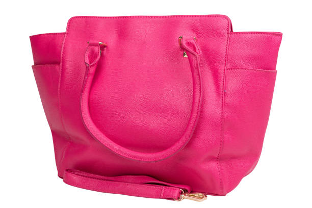 istock Bright pink large women's bag, with handles and a strap, minimalistic design on a white background 1448867713
