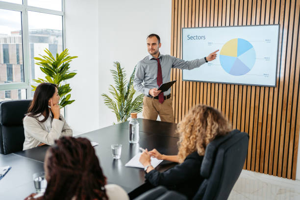 istock Young Businessman Having A Business Presentation In The Office 1448867979