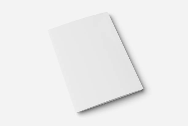 blank tri fold brochure mock-up - a4 kağıt stok fotoğraflar ve resimler