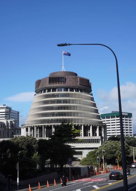 The Beehive, Wellington's Parliament Building Wellington, North Island, New Zealand, October 17, 2022.
The building is nicknamed The Beehive because it resembles one beehive new zealand stock pictures, royalty-free photos & images