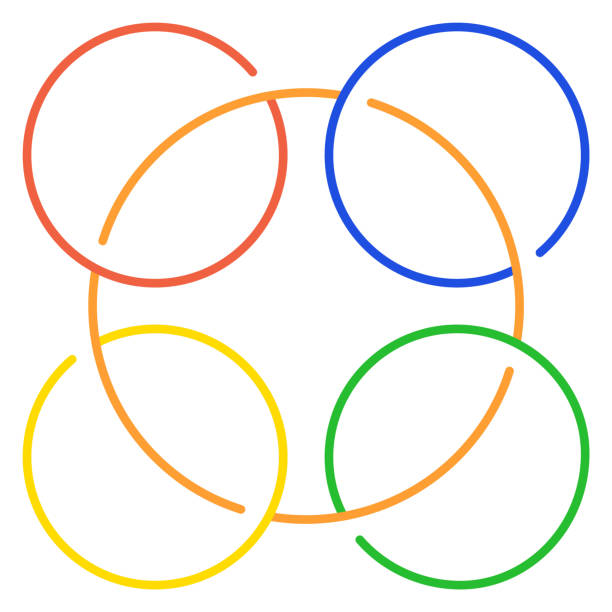 istock Crossed circles. Color line infographic shape. Business report template 1448889509