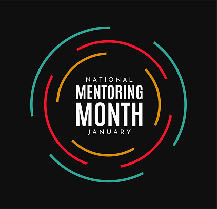 National Mentoring Month poster, January. Vector illustration. EPS10