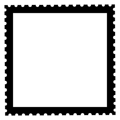 Empty Postmark Frame Mail Stamp Square Border Isolated On White Stock ...