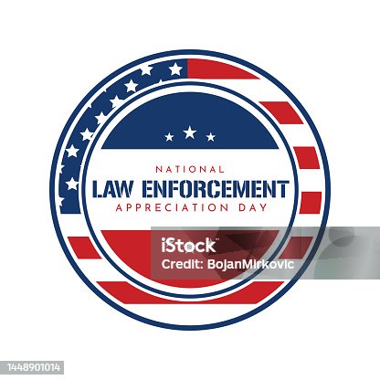 istock National Law Enforcement Appreciation Day badge, label. Vector 1448901014