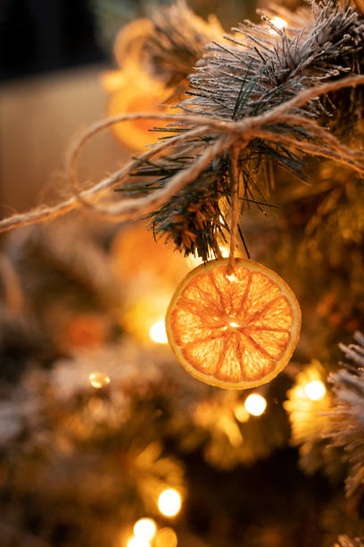 istock The Christmas tree is decorated with dried oranges. 1448907528