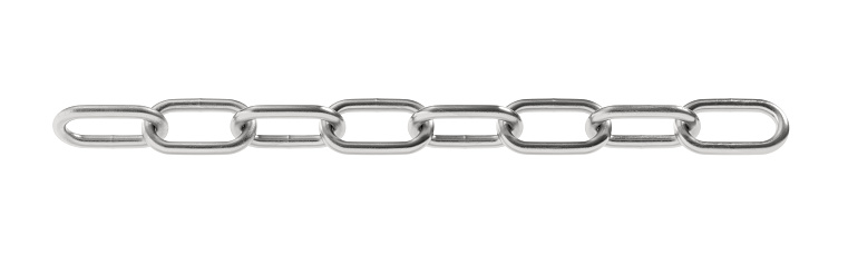 Chain isolated on white background. 3d illustration.