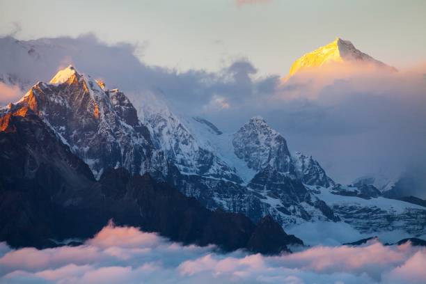 istock Evening sunsed red colored view on top of mount Makalu 1448924268