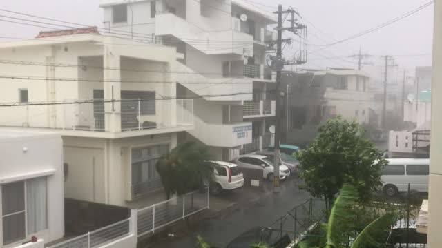 Extreme weather - Okinawa typhoon winds