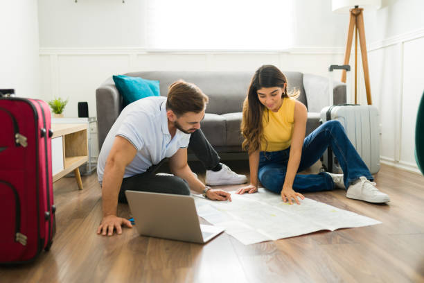 istock Relaxed couple planning their vacations 1448932968