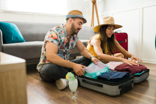 istock Relaxed couple ready for taking vacations 1448933215