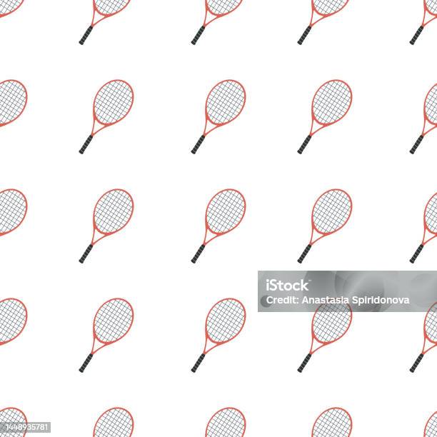 Slice Racket Patterns Hand Drawn Seamless Pattern Tennis Racket Stock Illustration - Download ...