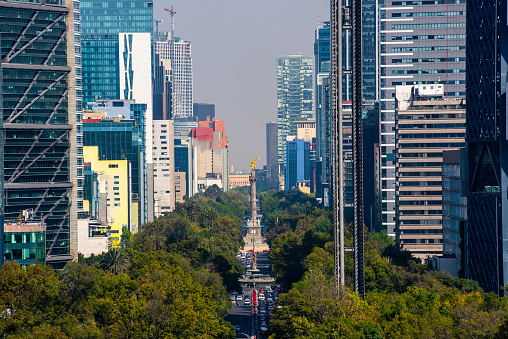 View of Paseo de Reforma in Mexico City, financial district.