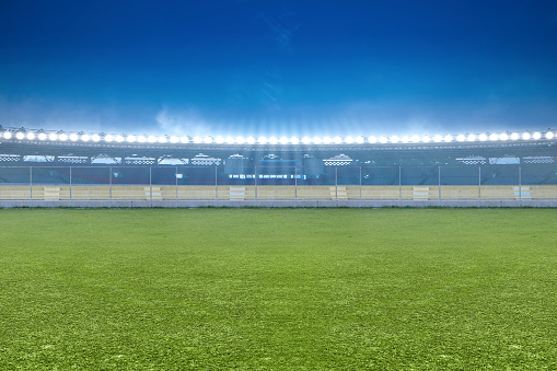 Grass inside the football stadium