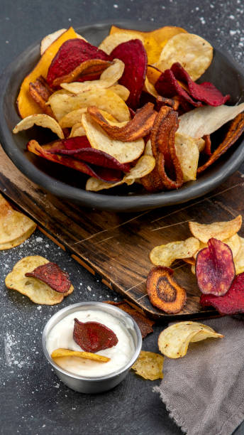 istock Bowl of healthy colorful vegetable chips 1448966953