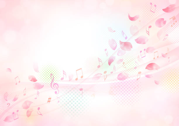 水彩画のような桜色のフレームデザイン - pink background cherry blossom frame illustration and painting点のイラスト素材／クリップアート素材／マンガ素材／アイコン素材