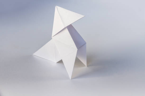 istock Paper hen origami isolated on a white background 1448975745