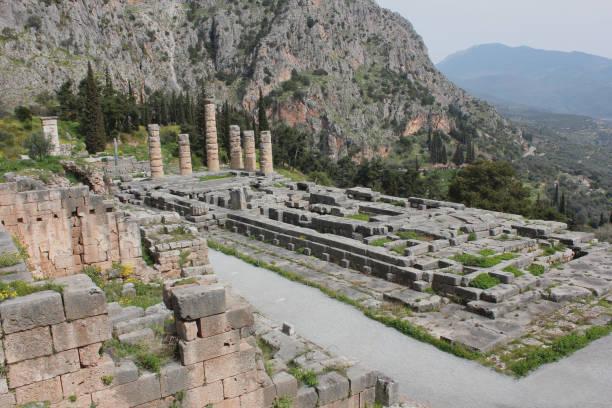 istock Ancient temple of Apollo at Delphi, Greece 1448977686