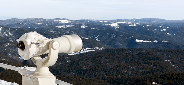 telescope on the view platform of San Luis Reservoir California.
