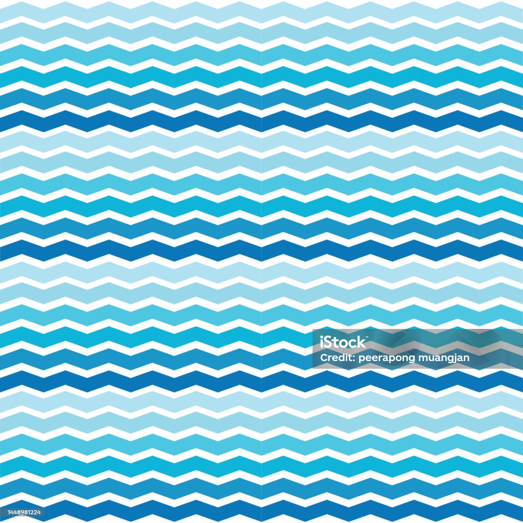 Wave Seamless Pattern Sharp Waves With Gradient Color Repeat The ...