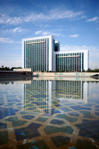 istock Skyscrapers and its reflection in the water 1448988797