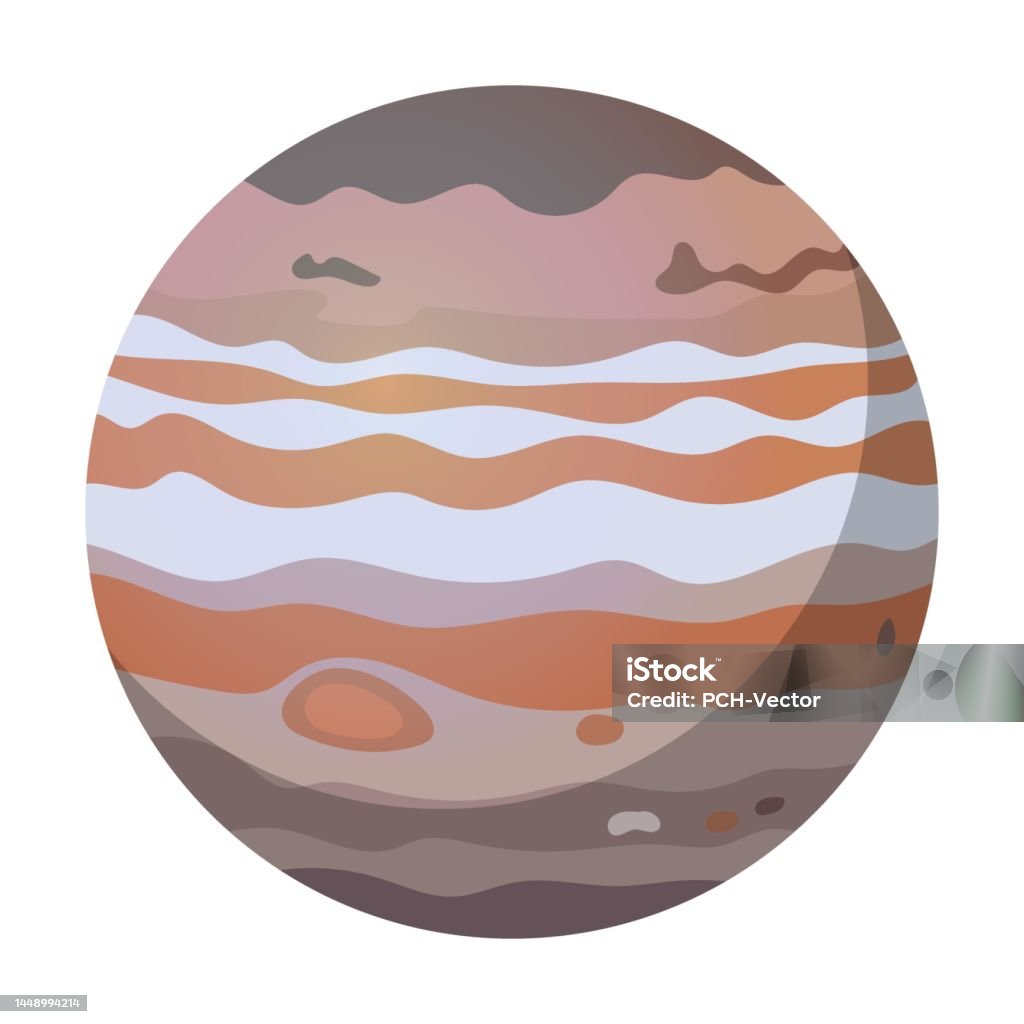 Jupiter Cartoon Graphics Jupiter Planet Of Solar System Vector Illustration Cartoon Drawing ...