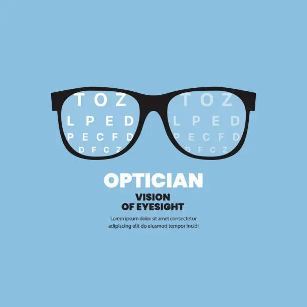 Vector illustration of Optician Vision Of Eyesight