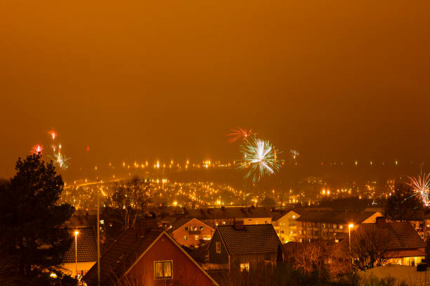 istock Illuminated city view at night 1448997850