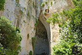 Limestone Cave Ear Of Dionysius A Cave With Acoustics Effects Inside, Syracuse, Sicily, Italy