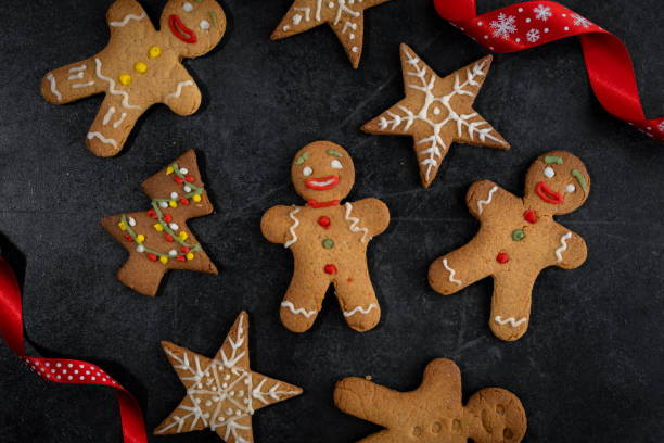 gingerbread man cookie stock photo