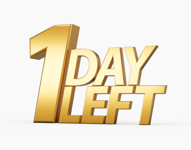 One Day Left Only 1 day left Design template Countdown left days banner. count time sale. 3d illustration
