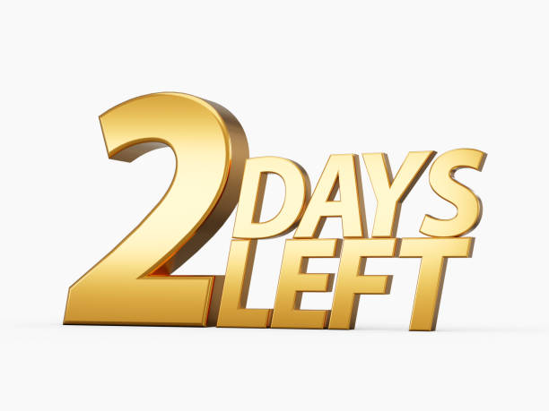 istock Two Days Left Only 2 days left Design Countdown banner. count time sale. Nine, eight, seven, six, five, four, three, two, one, zero days left 3d illustration 1448999996
