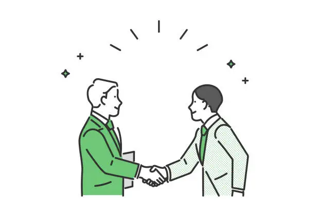 Vector illustration of Business people shaking hands