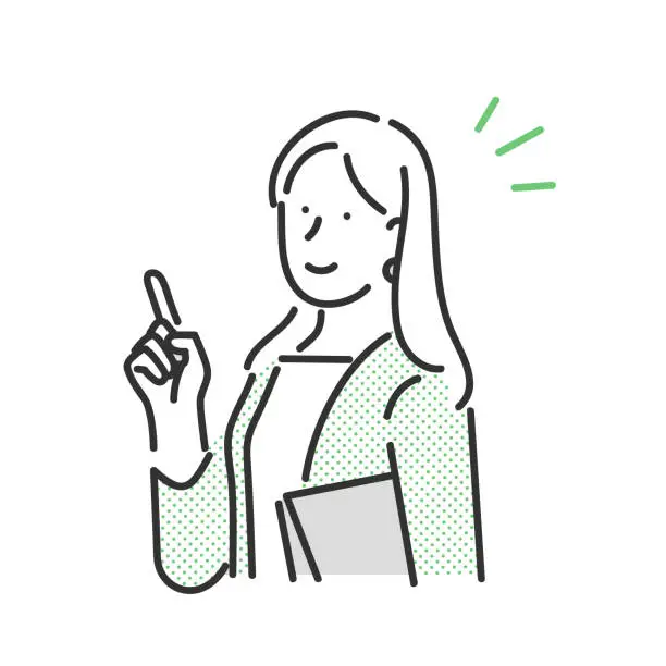 Vector illustration of Illustration of a business person pointing and explaining