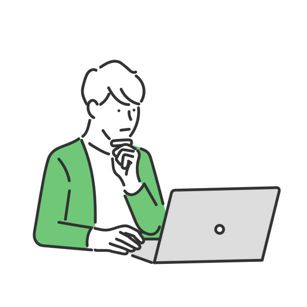 Thinking Computer. Man 1,200+ Student Thinking On Computer Stock Illustrations, Royalty-Free ...