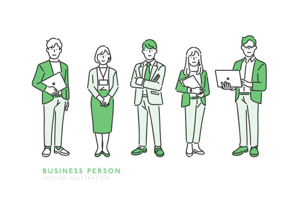 комплект делового лица, работающего в компании - suit full length businessman 20s stock illustrations
