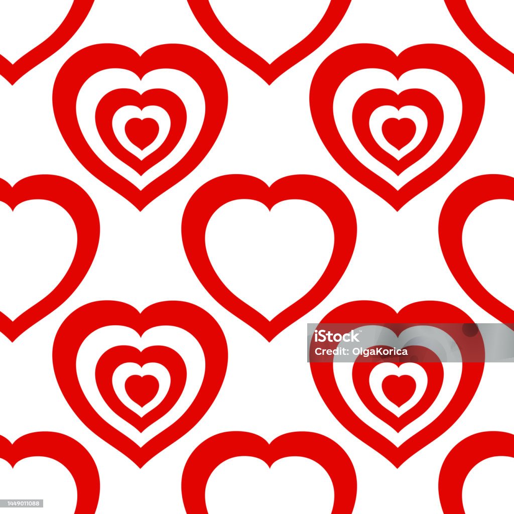 Red Heart Repeating Abstract Patterns Heart Seamless Pattern Red White Background Geometric Repeating Pattern ...