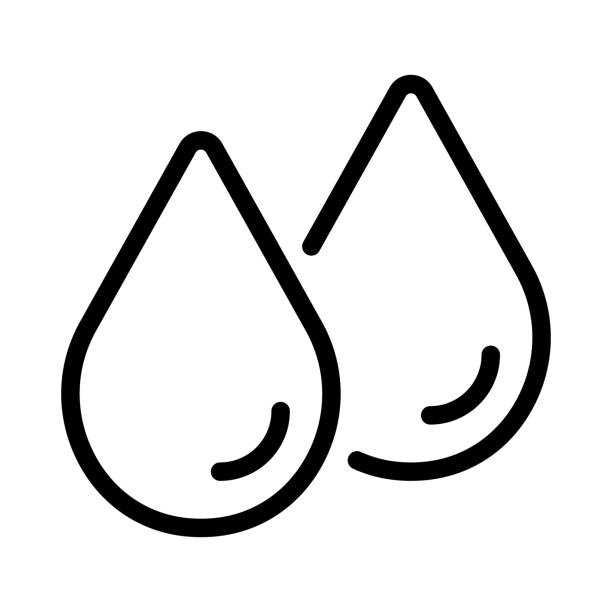 Two drops of water line icon. Liquids, thirst, water, oil, water supply, wholesale purchase. Beverage concept. White background. Vector line icon for Business and Advertising Two drops of water line icon. Liquids, thirst, water, oil, water supply, wholesale purchase. Beverage concept. White background. Vector line icon for Business and Advertising blood drop stock illustrations