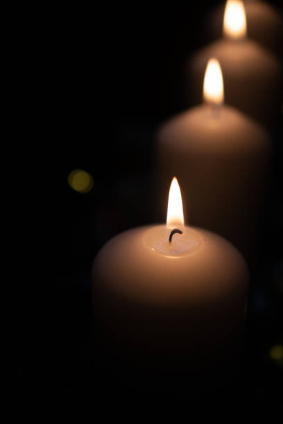 istock Christmas candles, Advent, White candesl and lights 1449011481
