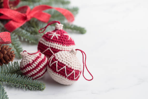 Beautiful crocheted christmas balls for decoration