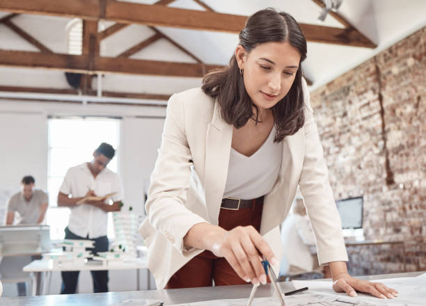 Architect, blueprint and design with a woman engineer working on a plan in her office at work. Construction, designer and architecture with a female creative working on building plans for development Architect, blueprint and design with a woman engineer working on a plan in her office at work. Construction, designer and architecture with a female creative working on building plans for development WOMEN HANDYMAN stock pictures, royalty-free photos & images