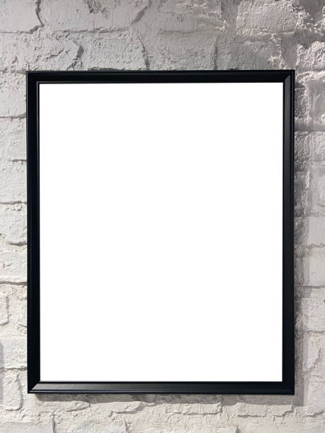 istock Picture frame or mirror frame hanging on the wall (Frame with Clipping Path) 1449013338
