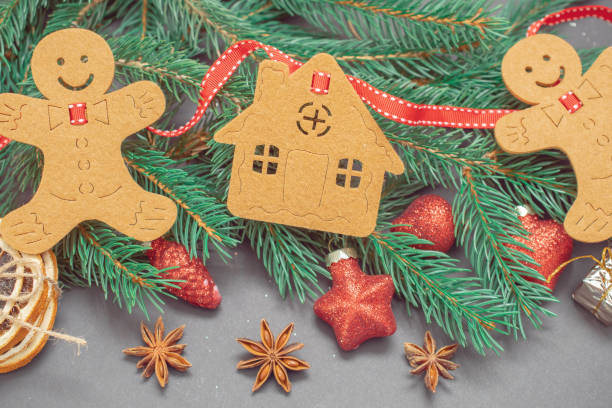 istock Christmas background with candy and Christmas toys 1449014807