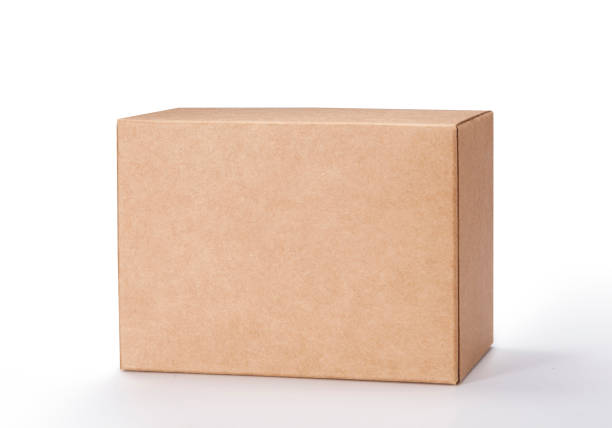istock Brown blank paper box isolated on white background, clipping path 1449014819