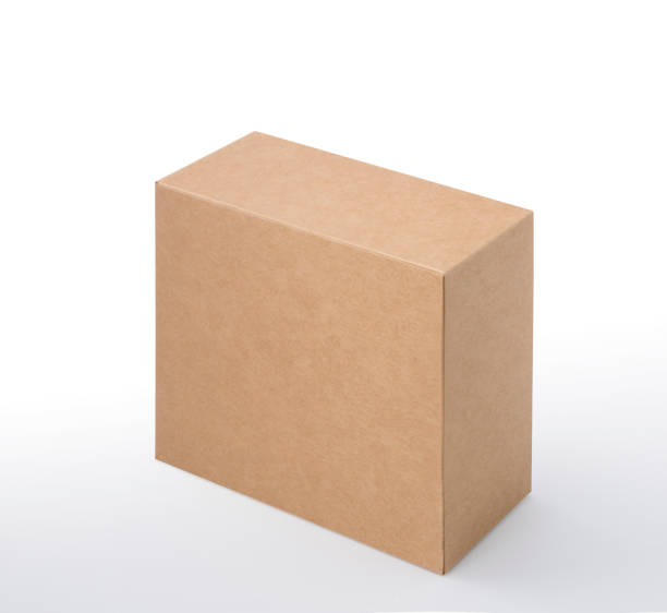 istock Brown blank paper box isolated on white background, clipping path 1449014821