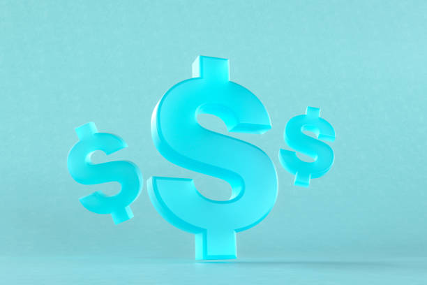istock 3D rendering of dollar icons in blue 1449016408