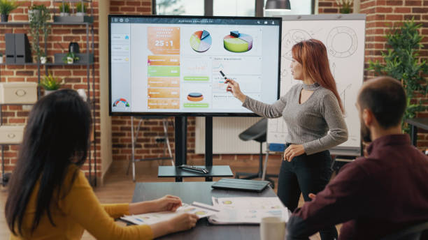 istock Asian woman explaining creative ideas to business people 1449018190