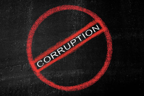 Anti Corruption sign Anti Corruption sign on chalkboard corruption stock pictures, royalty-free photos & images