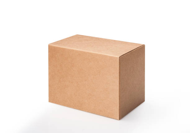 istock Brown blank paper box isolated on white background, clipping path 1449029588